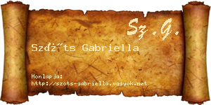 Szőts Gabriella névjegykártya